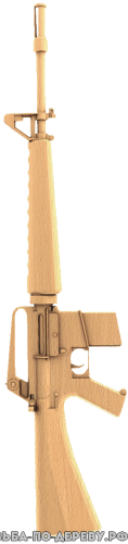 Резное панно Винтовка M16  из дерева